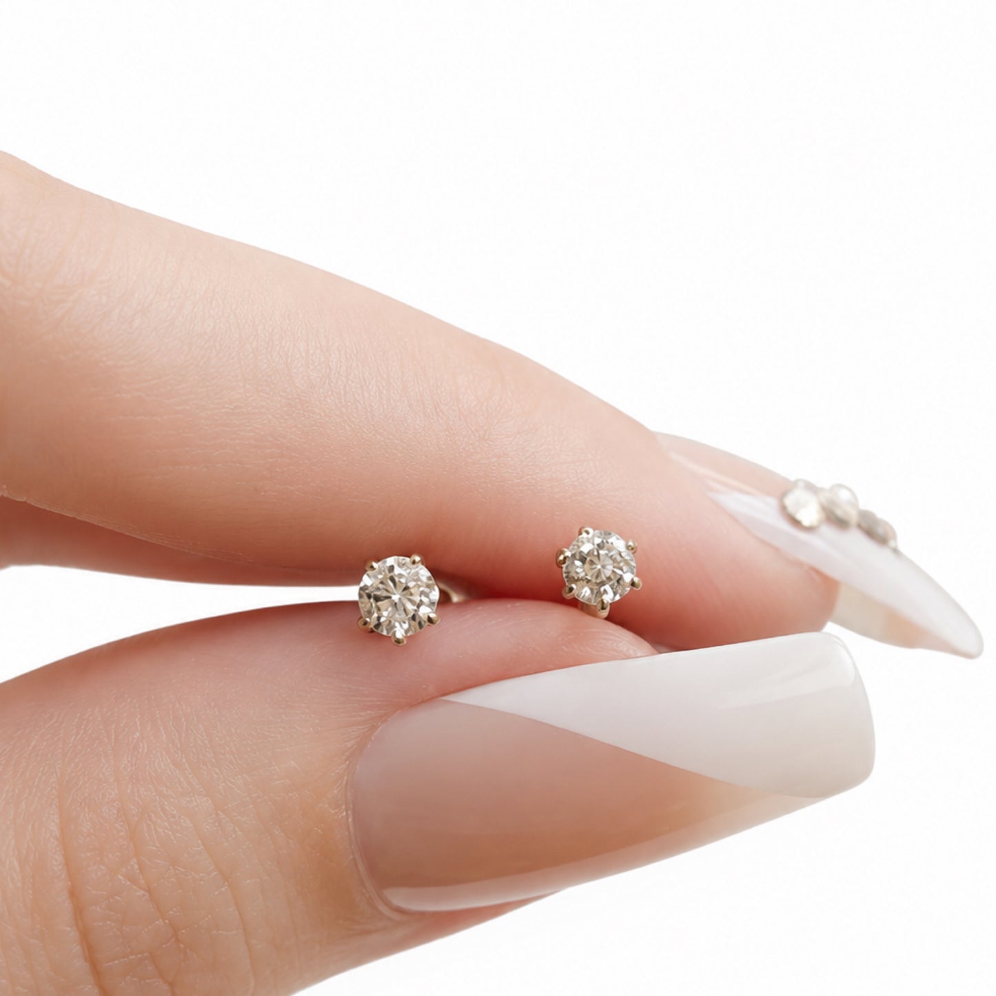 Gold Pave CZ Barbell Earrings