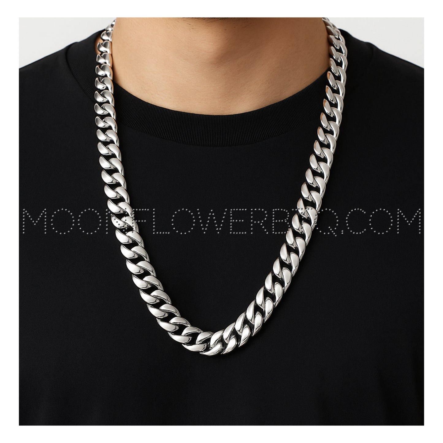24” Stainless Steel Cuban Link Chain Necklace – 15mm Wide