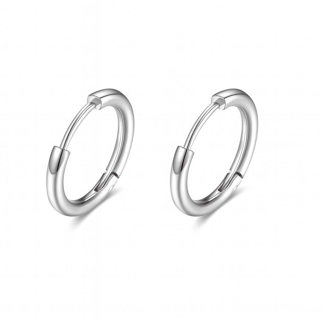 14mm Stainless Steel Hoop Earrings – 20G Cartilage, Lobe & Nose Piercing Jewelry