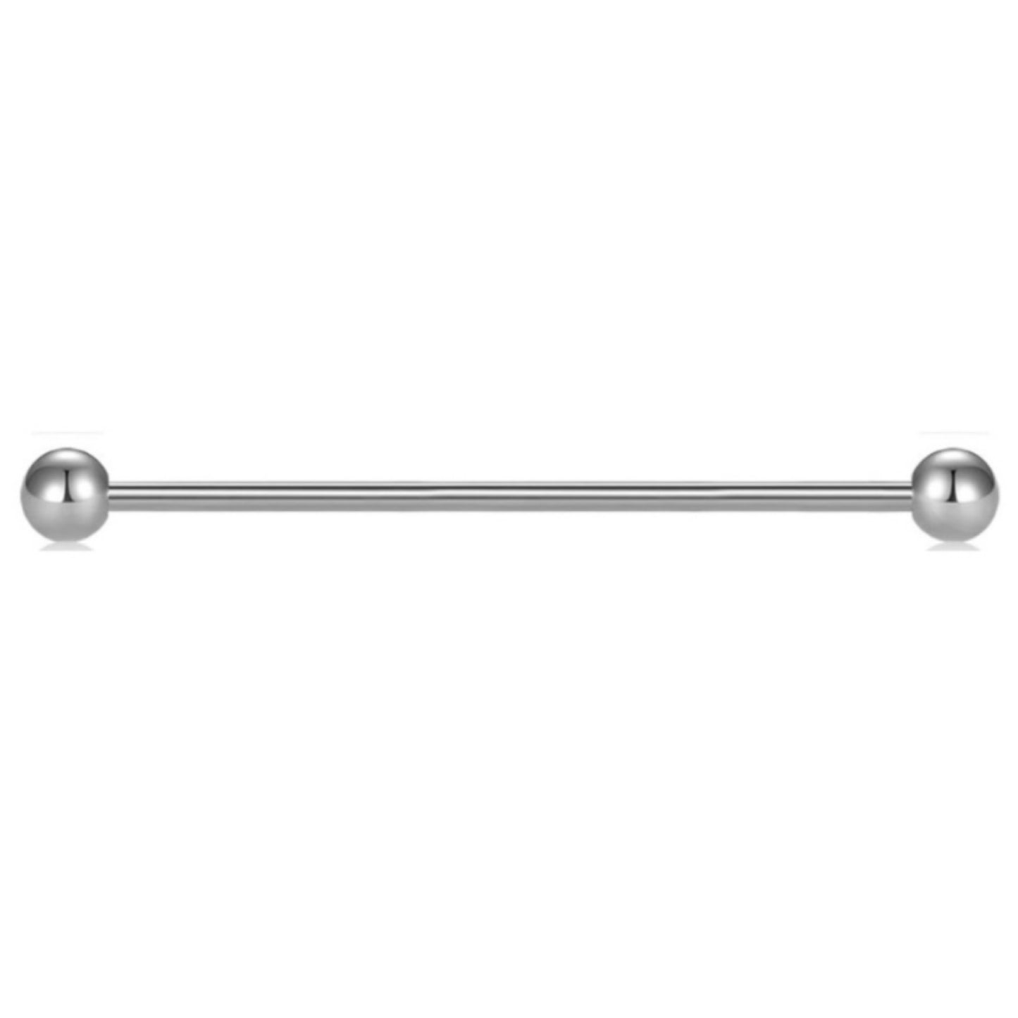 14G Industrial Barbell Piercing Earring – 36mm Stainless Steel Straight Bar