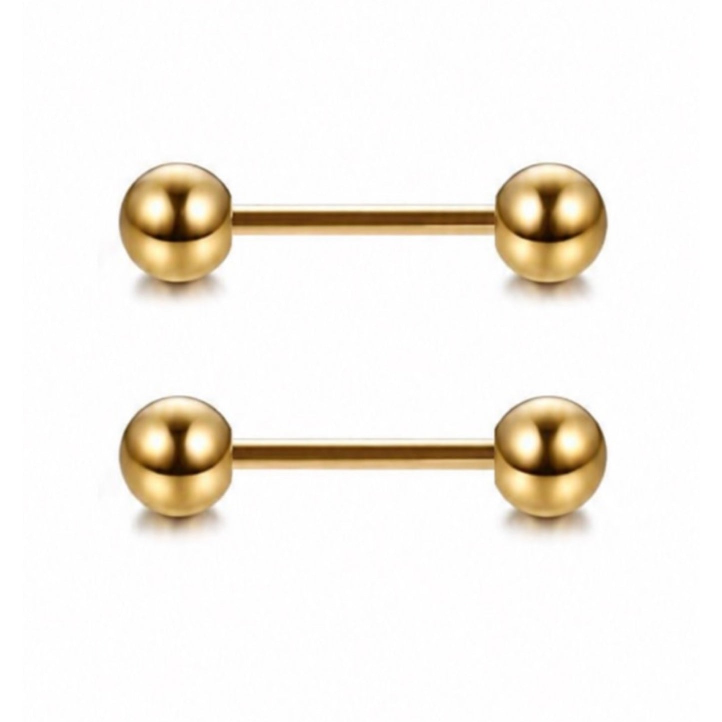 Gold Ball Barbell Cartilage Earrings – 18G 3mm