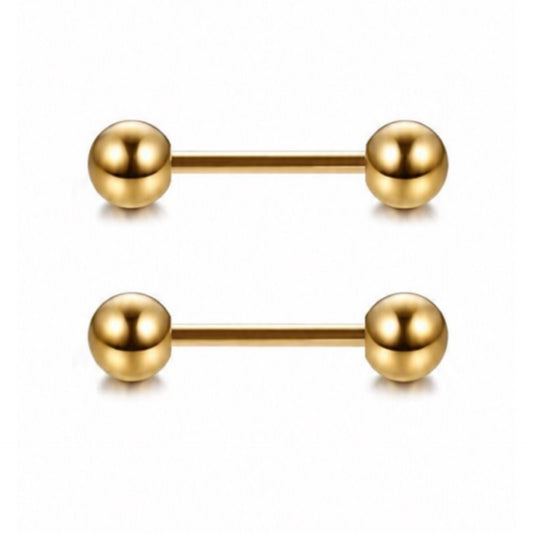 Gold Ball Barbell Cartilage Earrings – 18G 3mm