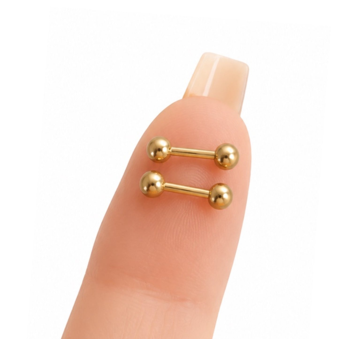 Gold Ball Barbell Cartilage Earrings – 18G 3mm