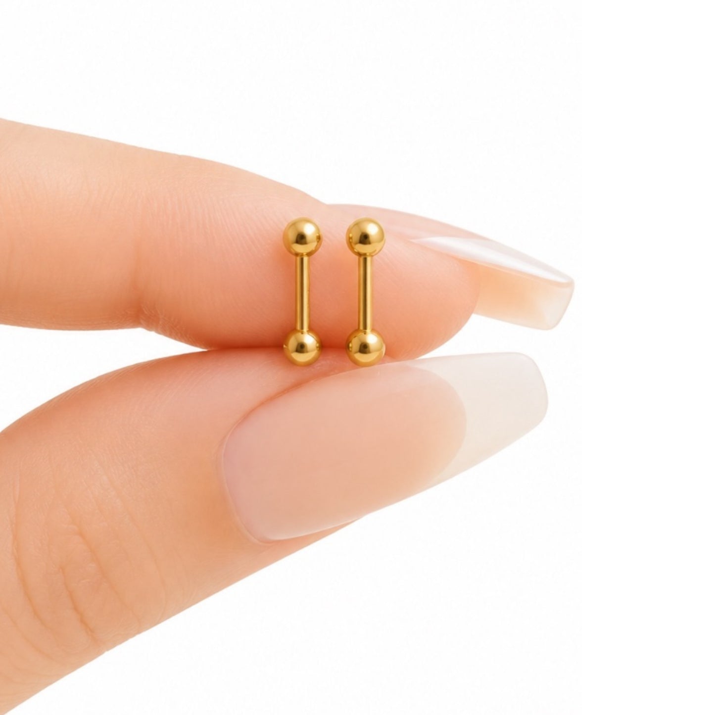 Gold Ball Barbell Cartilage Earrings – 18G 3mm