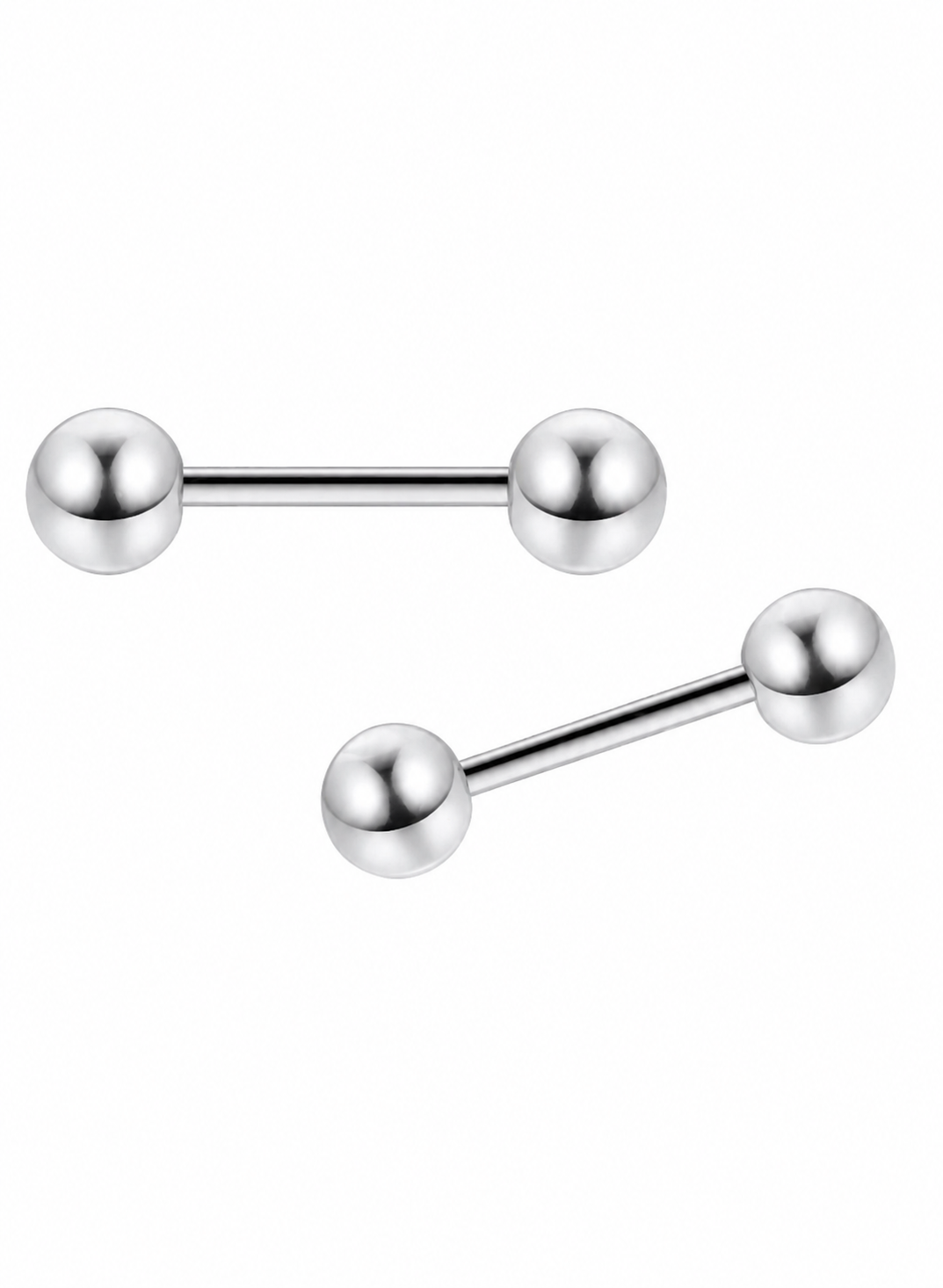 Stainless Steel Ball Barbell Earrings – 18G 3mm