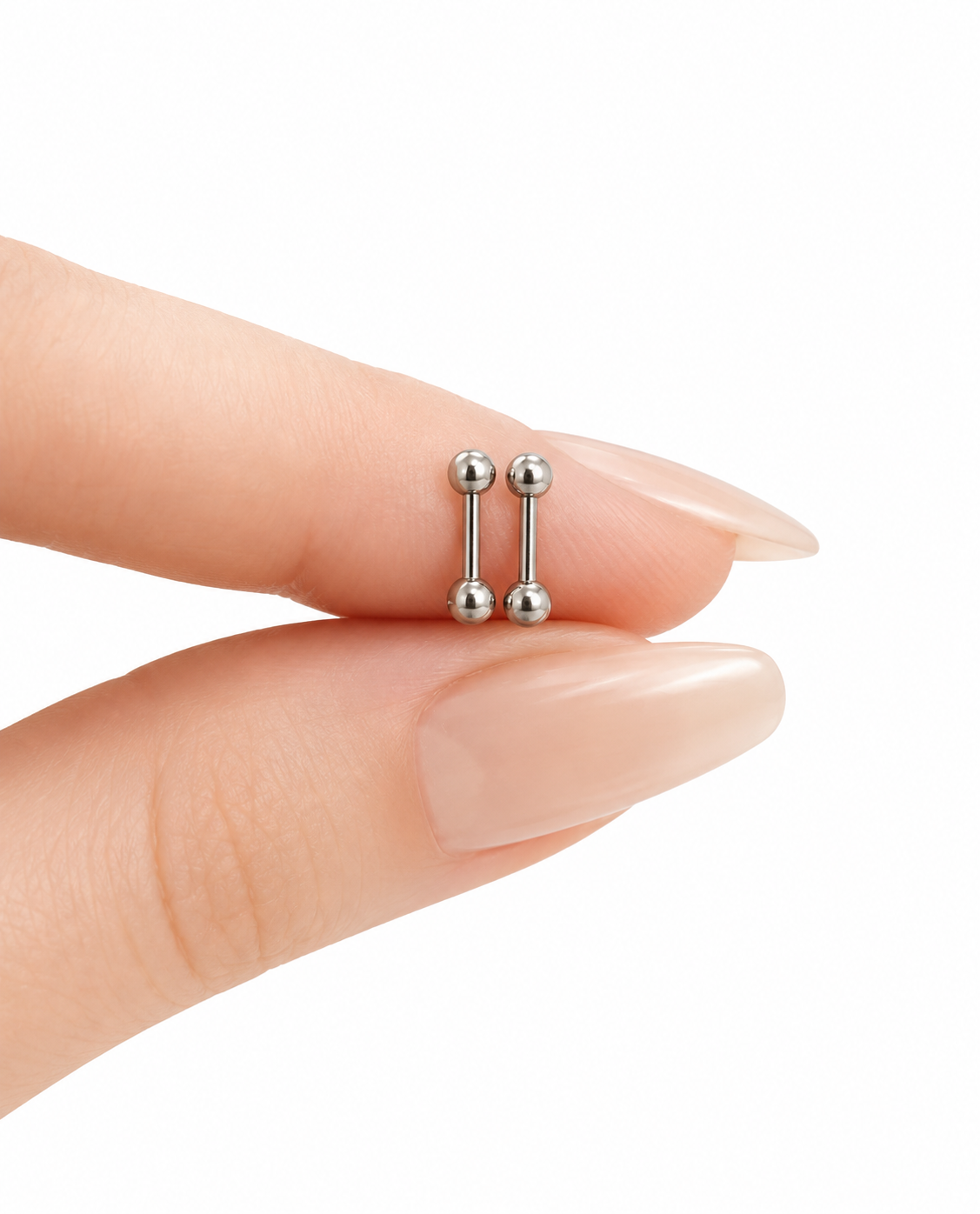 Stainless Steel Ball Barbell Earrings – 18G 3mm