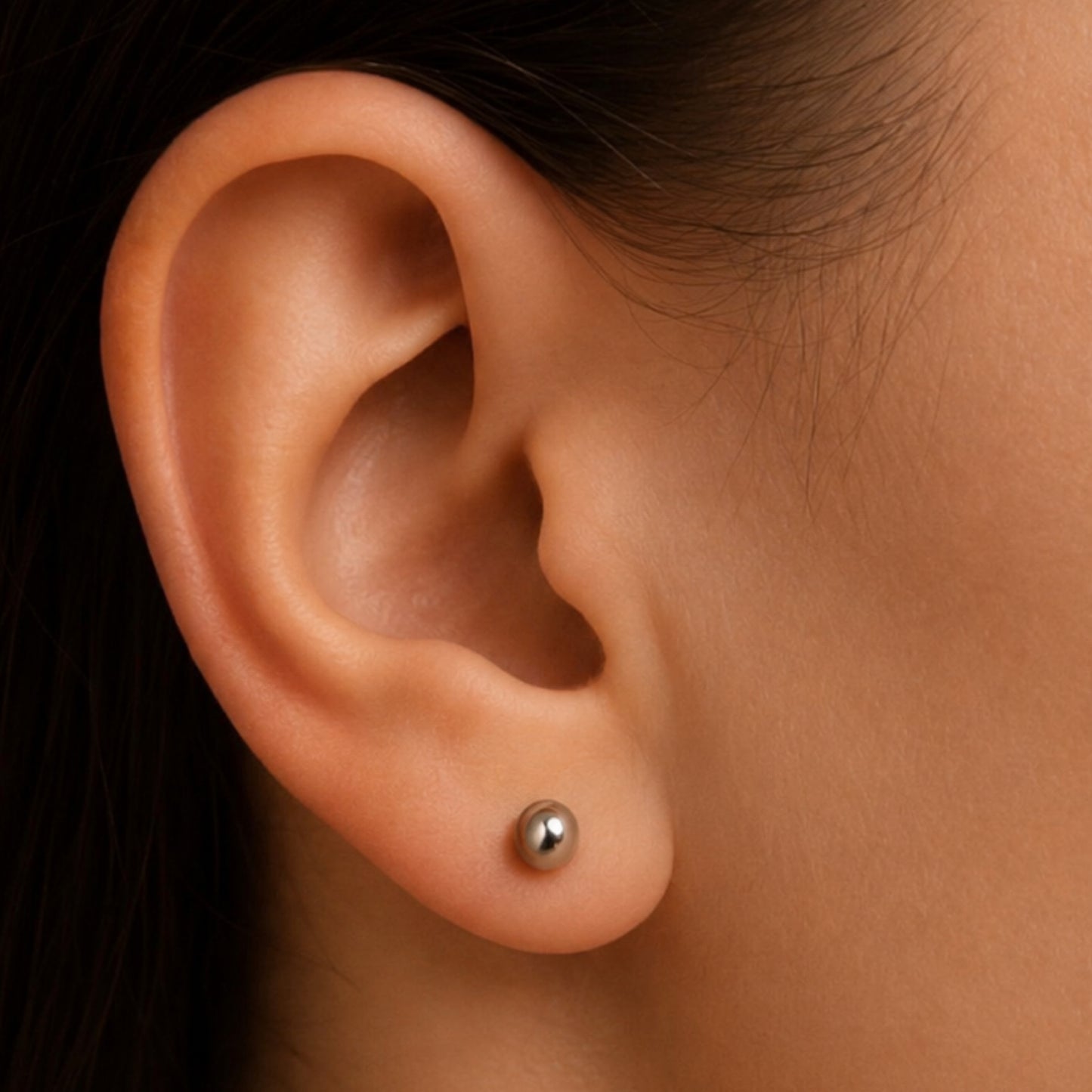 Stainless Steel Ball Barbell Earrings – 18G 4mm
