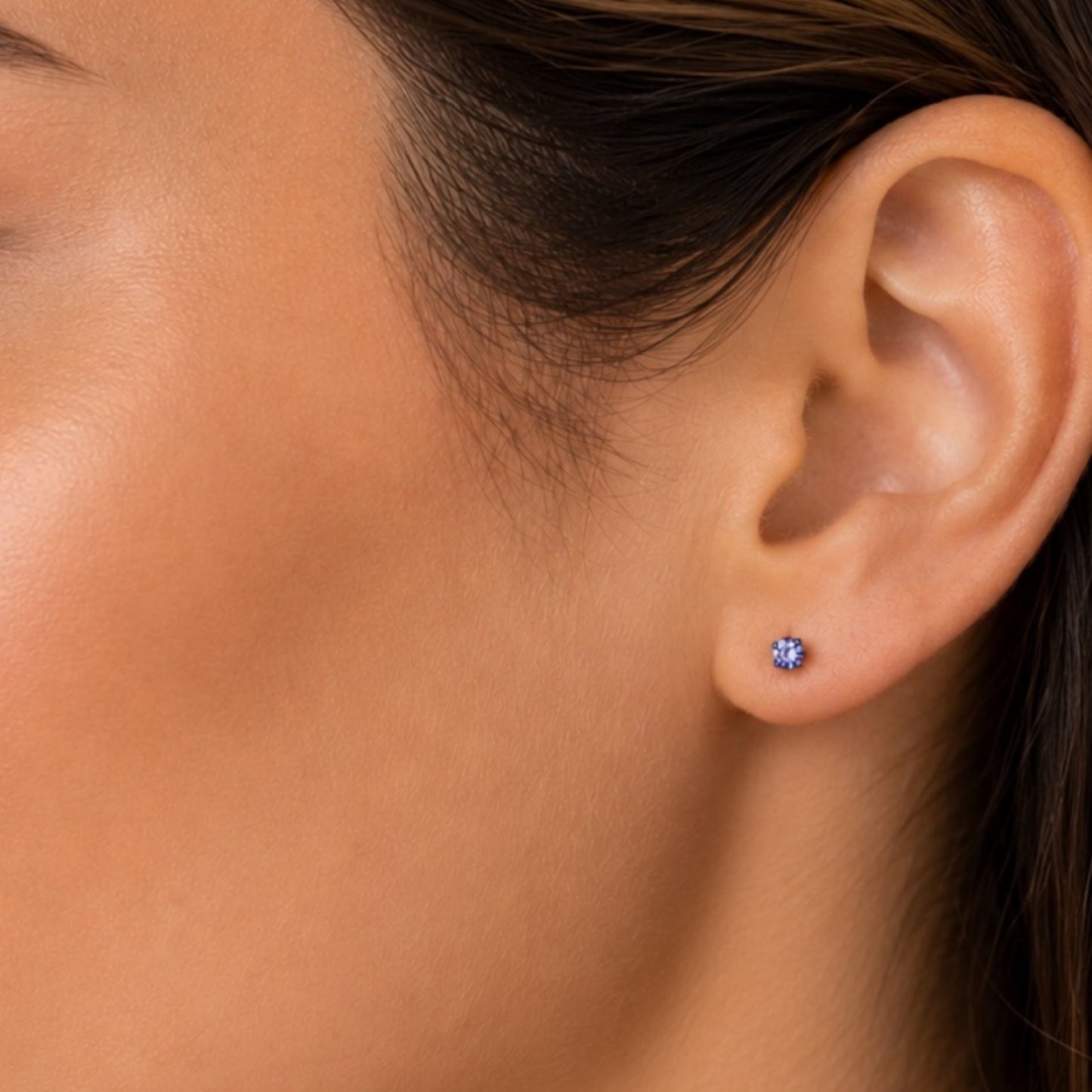 Blue CZ Barbell Earrings – Stainless Steel 20G 2mm