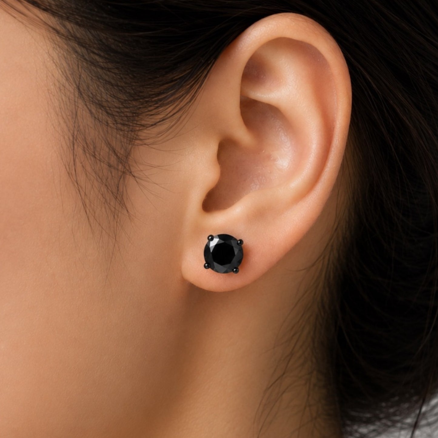 Black CZ Barbell Earrings - 20G 5mm