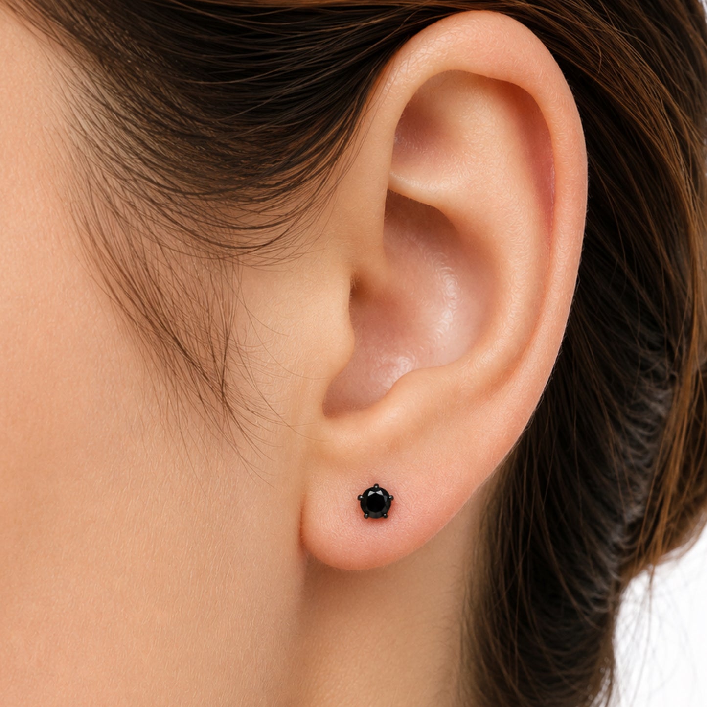 Black CZ Barbell Earrings 20G 3mm