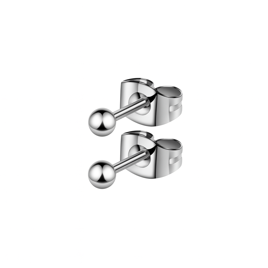 3mm Stainless Steel Ball Stud Earrings Dot | Minimalist Hypoallergenic
