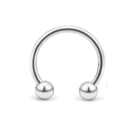 16G 8mm Stainless Steel Horseshoe | Circular Barbell Piercing Ring
