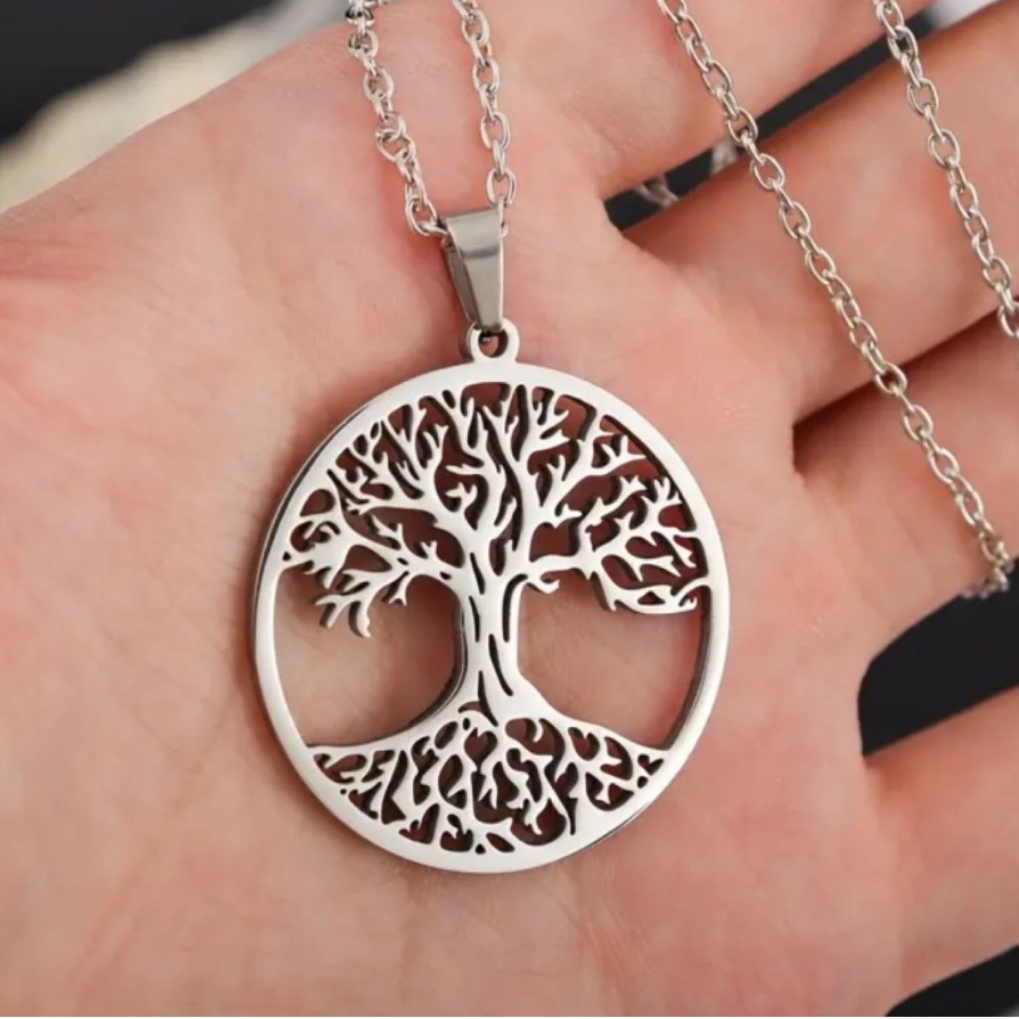 Stainless Steel Tree of Life Pendant Necklace | Hypoallergenic | Spiritual Jewelry