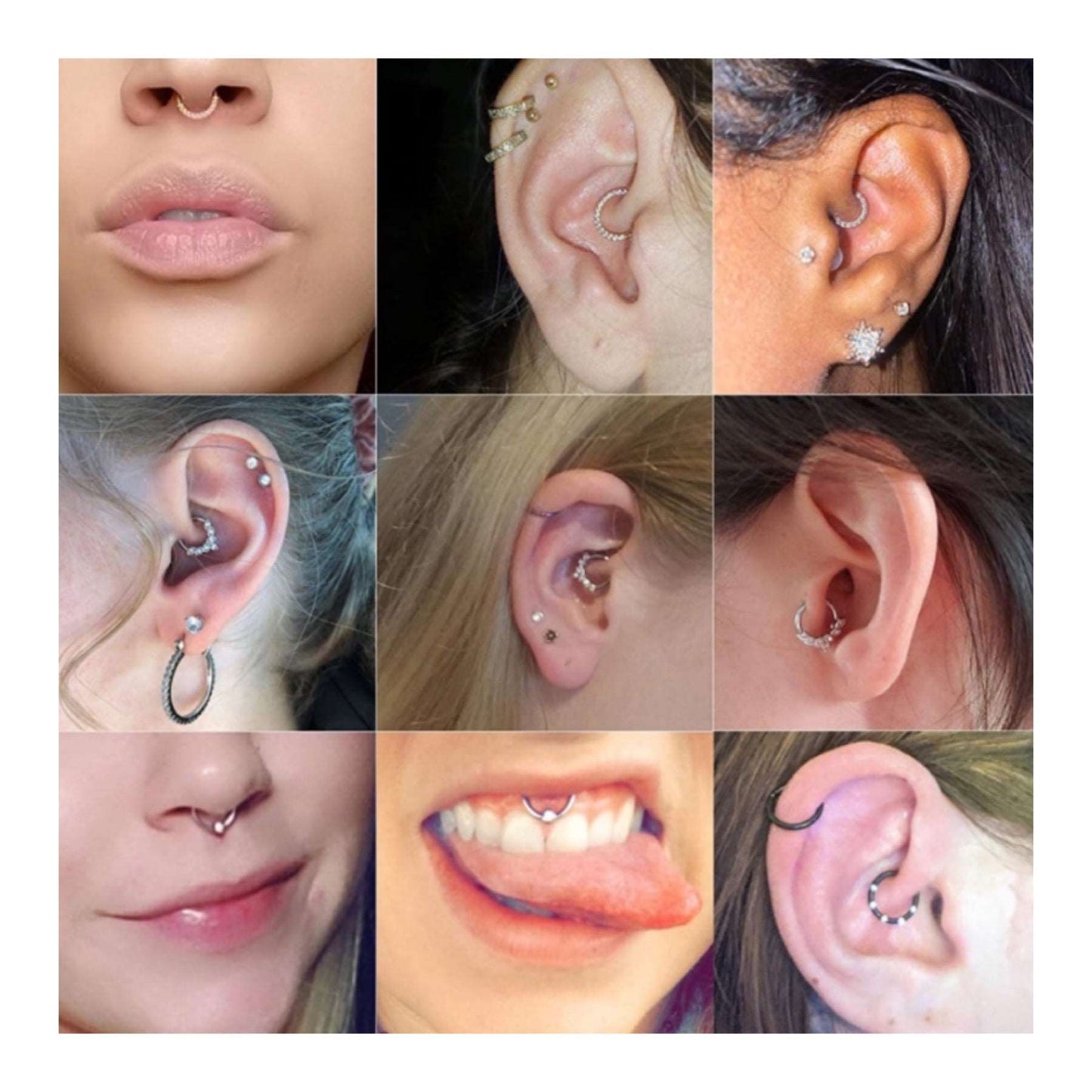 Rainbow Triple CZ Clicker Septum Hoop