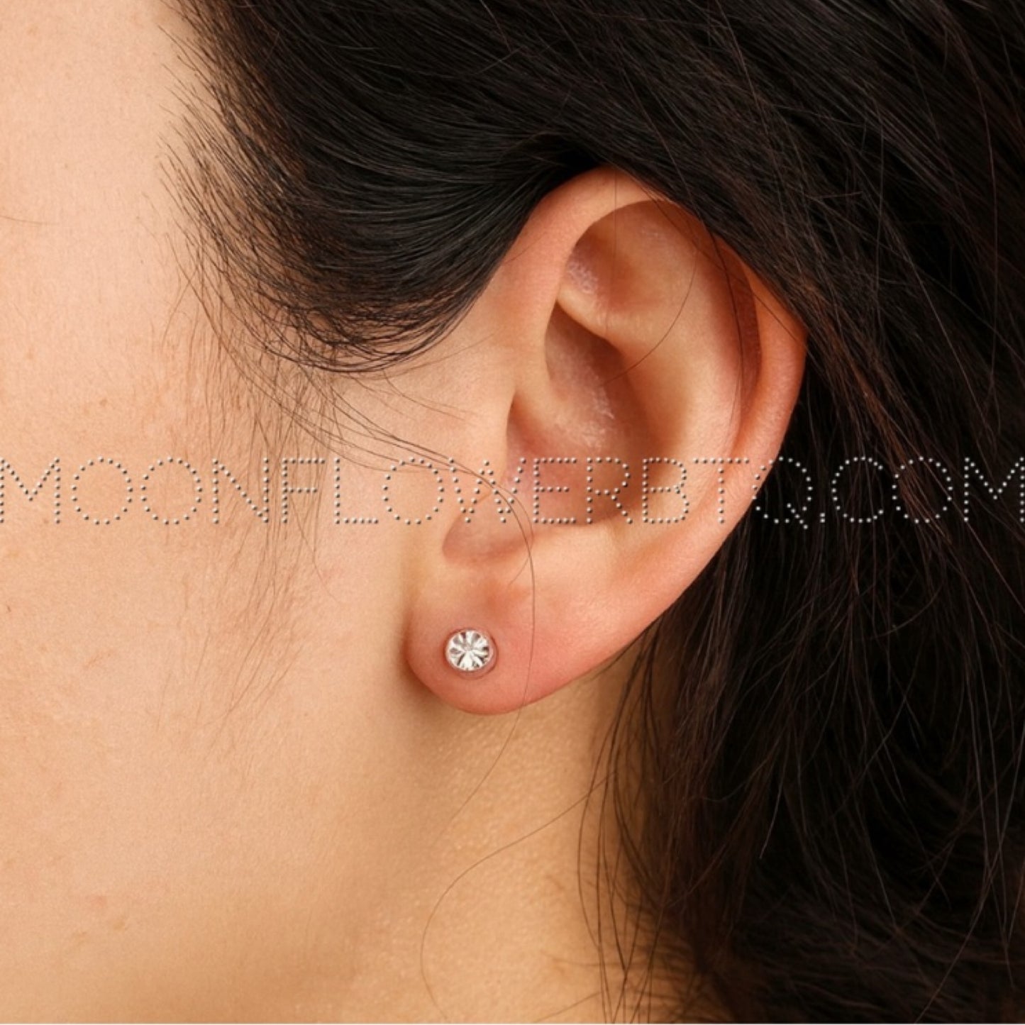 4mm Rose Gold Flat Back CZ Stud Earrings | Hypoallergenic Stainless Steel