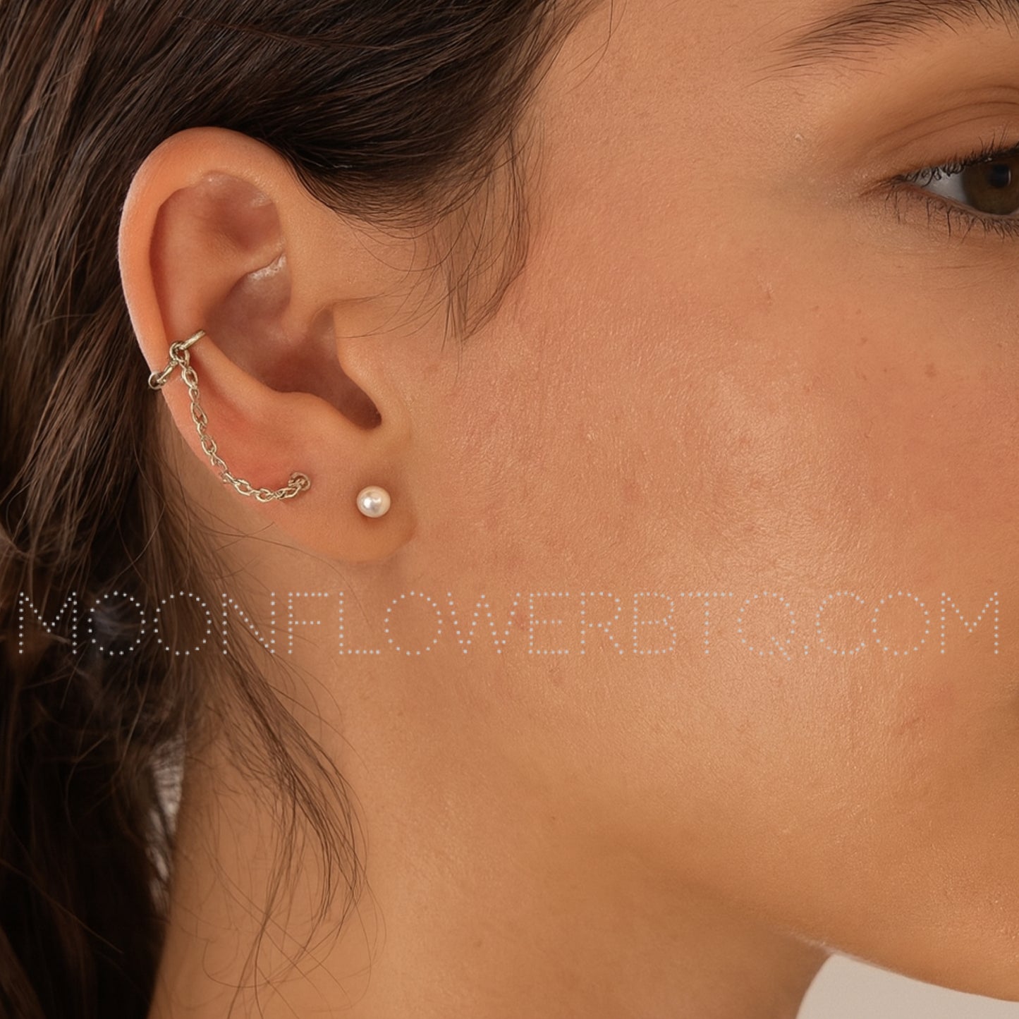 Stainless Steel 3mm Pearl Flat Back Earrings Hypoallergenic Studs