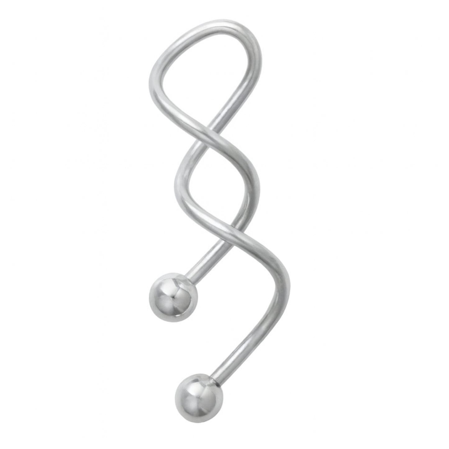 14G Spiral Twister Belly Button Ring | Stainless Steel Double Navel Barbell