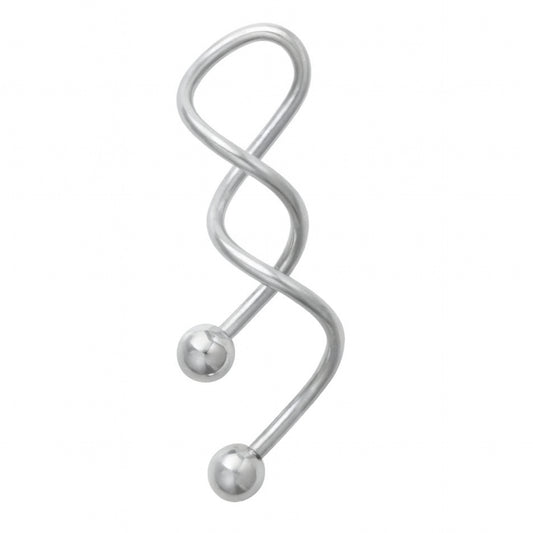 14G Spiral Twister Belly Button Ring | Stainless Steel Double Navel Barbell