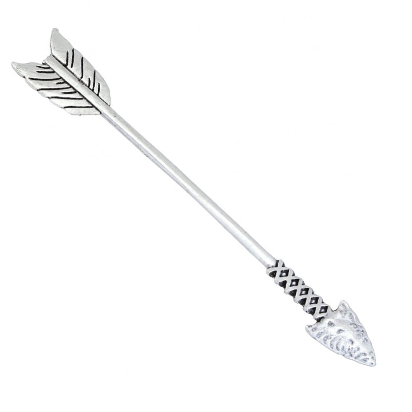 Silver Arrow Hair Pin Stick 6” | Metal Hair Accessory | Boho Bun Holder