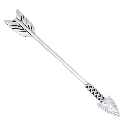 Silver Arrow Hair Pin Stick 6” | Metal Hair Accessory | Boho Bun Holder