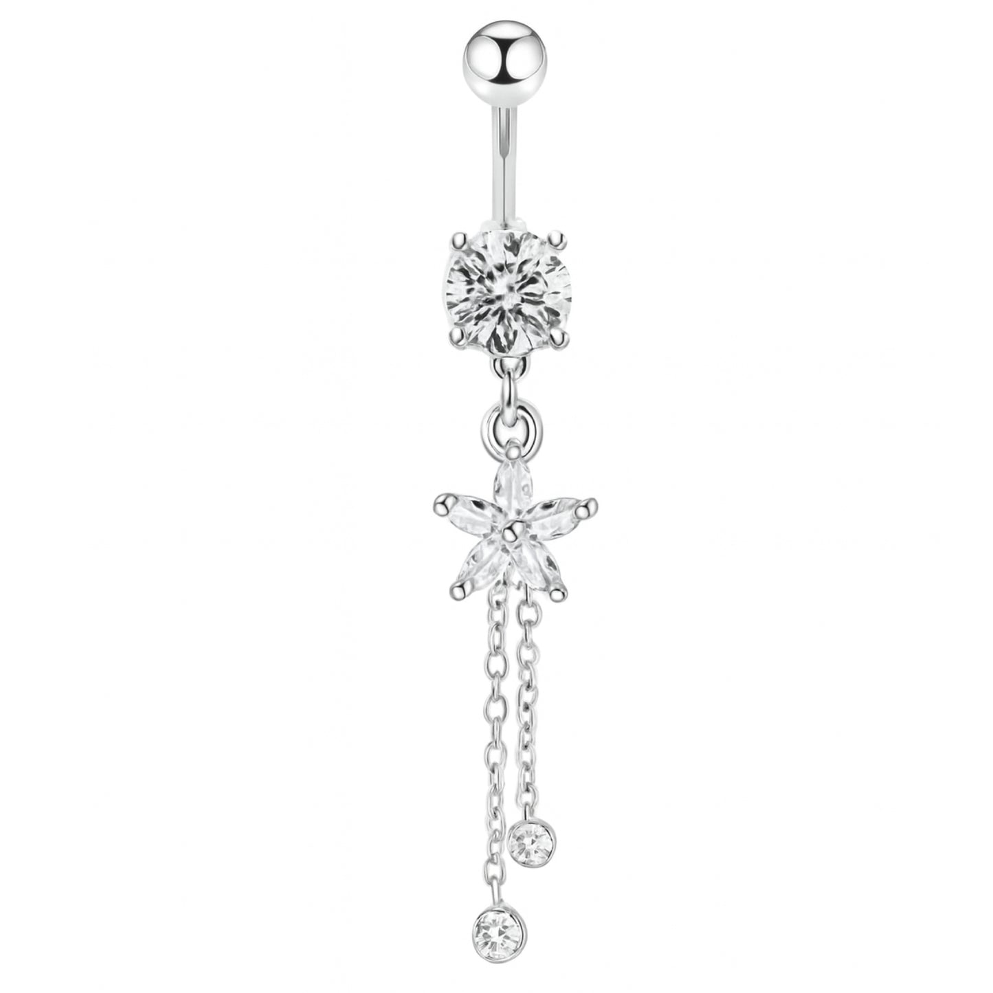 Flower Dangle Belly Button Navel Ring