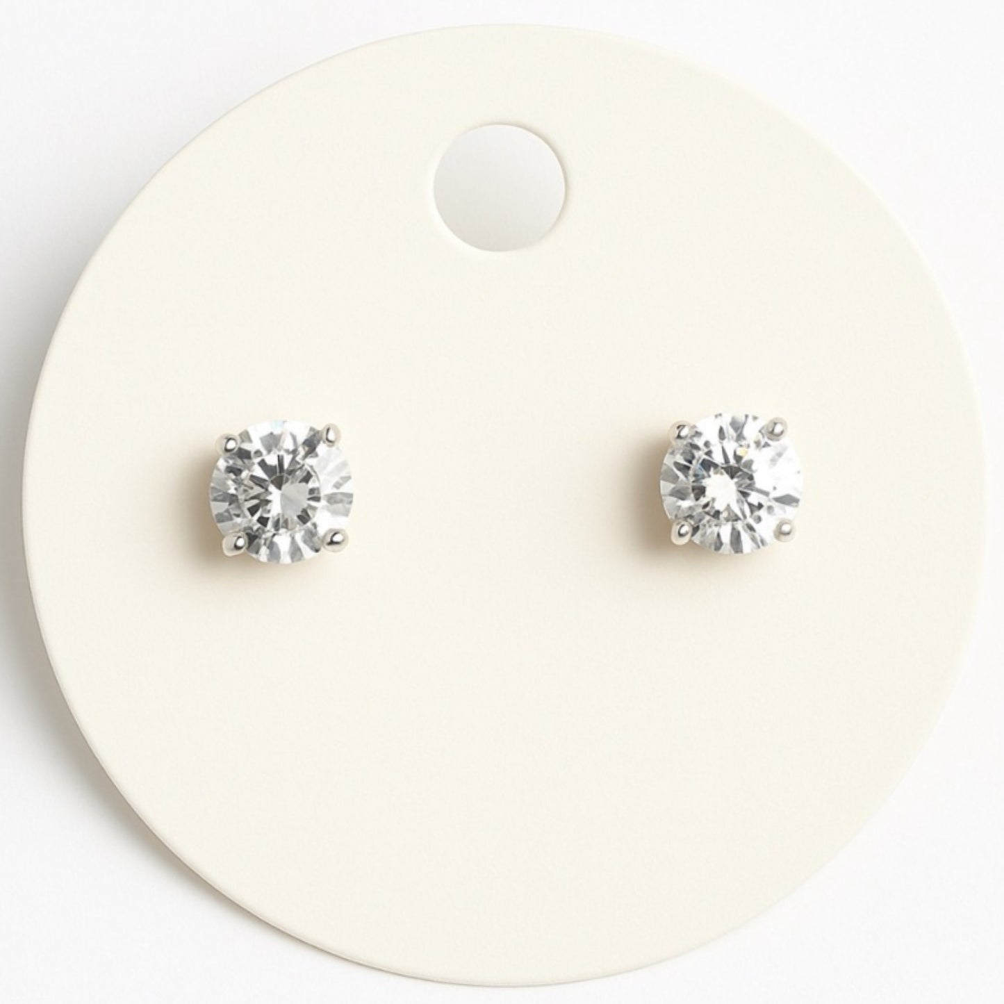 Stainless Steel 6mm Cubic Zirconia Stud Earrings | Hypoallergenic Everyday Jewelry