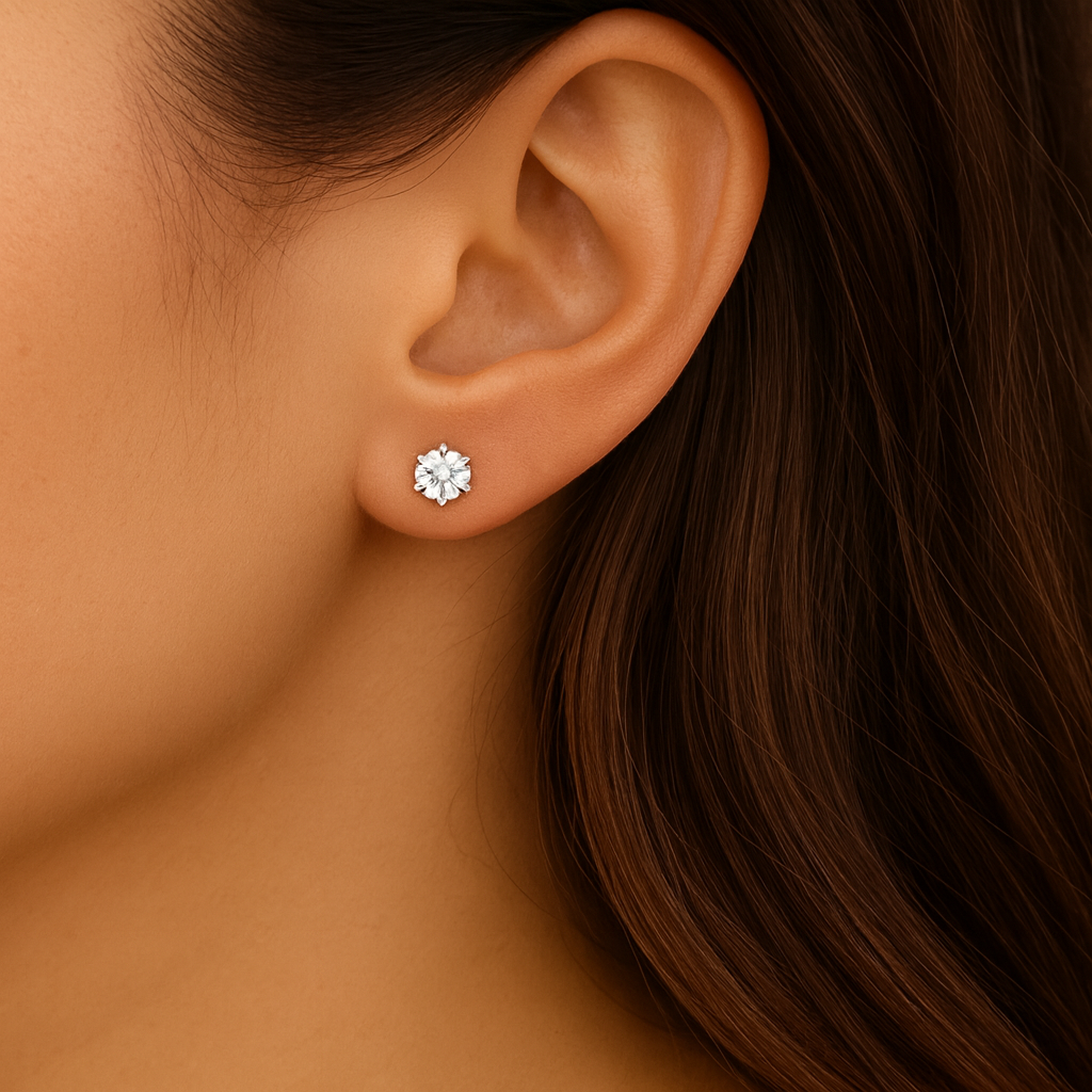 Stainless Steel 5mm Cubic Zirconia Stud Earrings | Hypoallergenic Everyday Jewelry