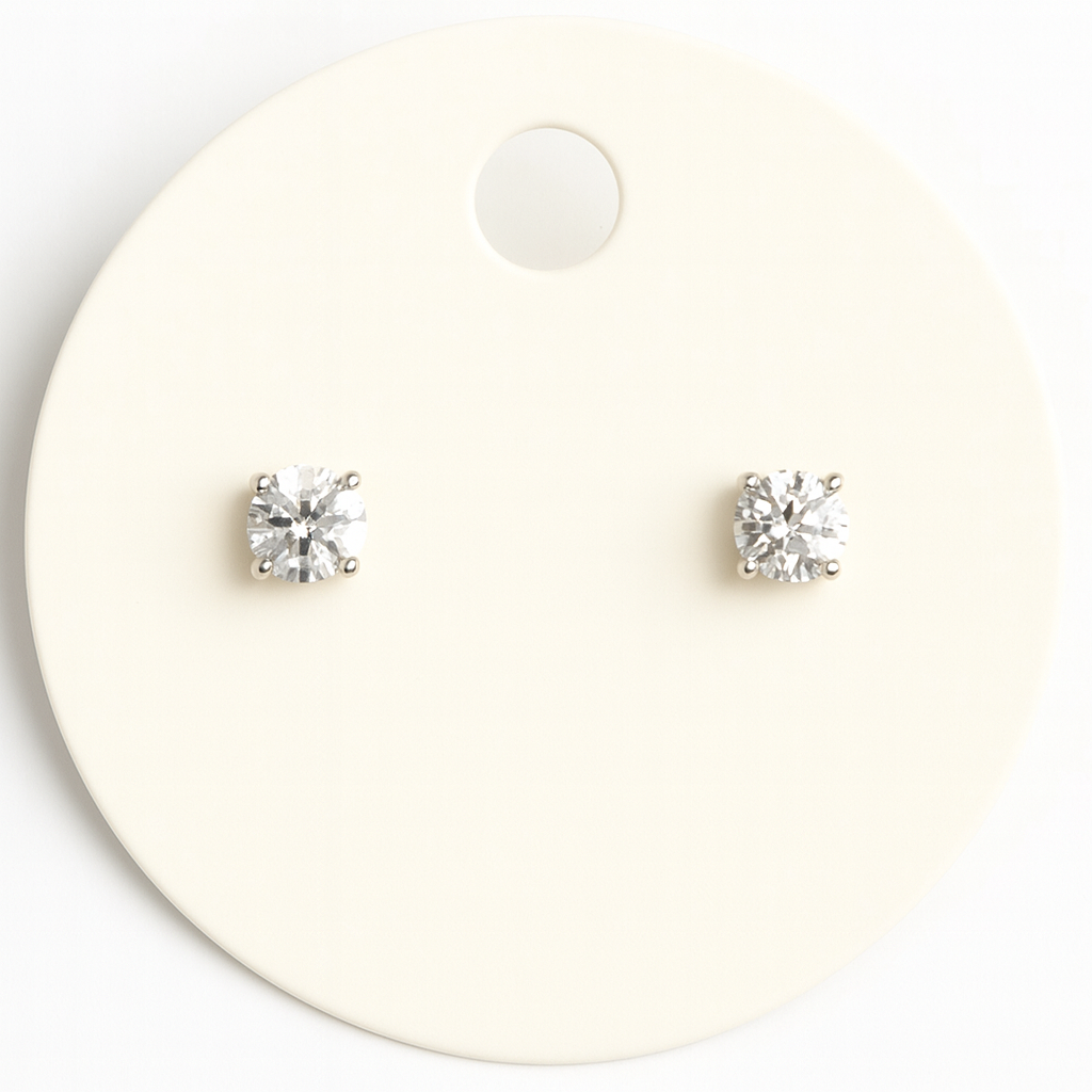Stainless Steel 5mm Cubic Zirconia Stud Earrings | Hypoallergenic Everyday Jewelry