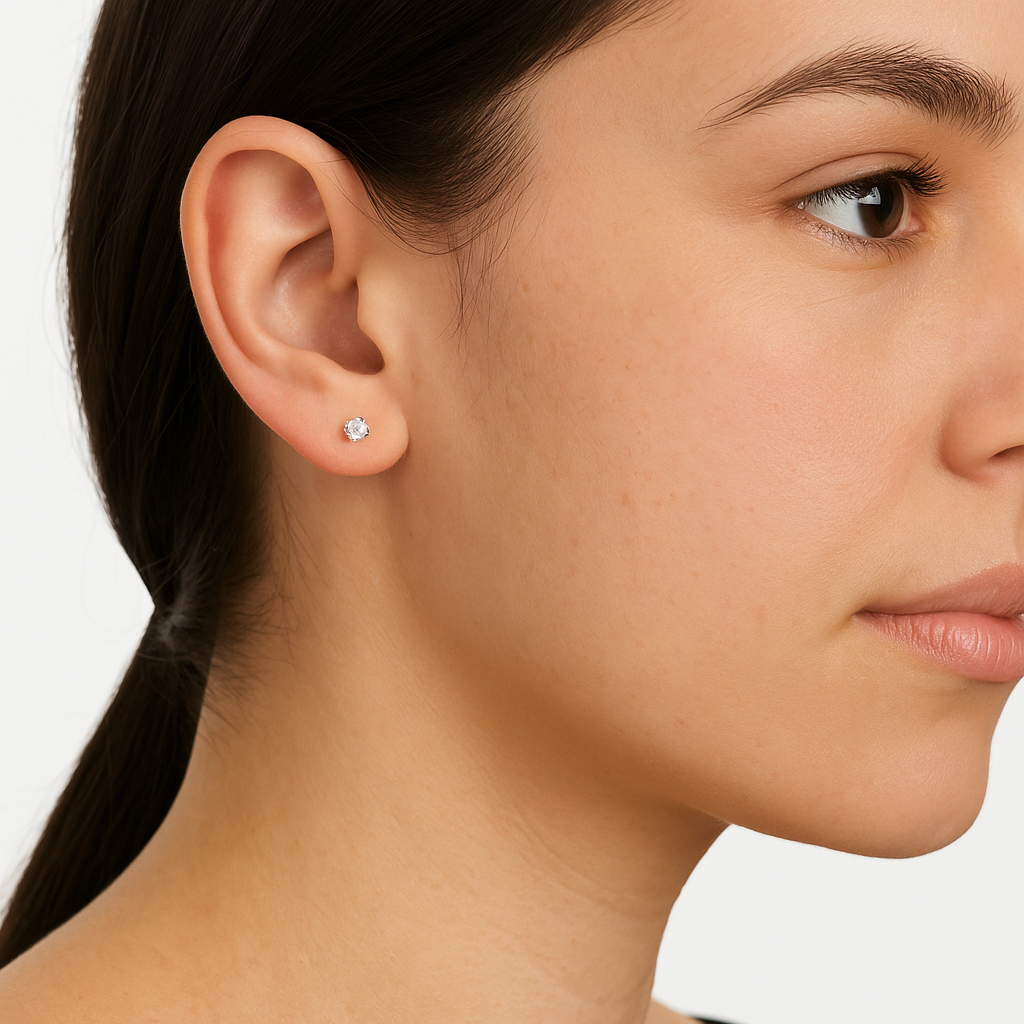 2mm CZ Stud Earrings | Stainless Steel Hypoallergenic Minimalist Everyday