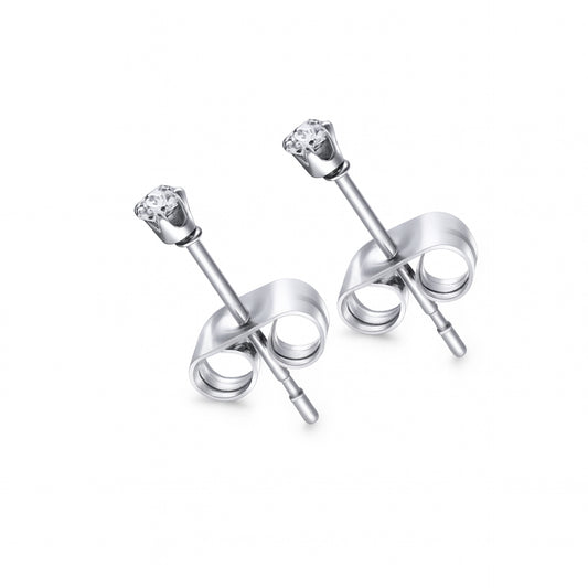 2mm CZ Stud Earrings | Stainless Steel Hypoallergenic Minimalist Everyday
