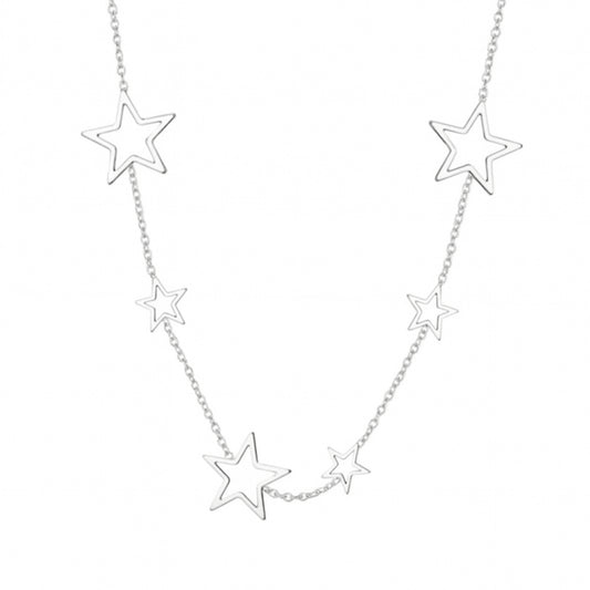 Silver Star Necklace | Dainty Celestial Choker | Layering Chain Jewelry