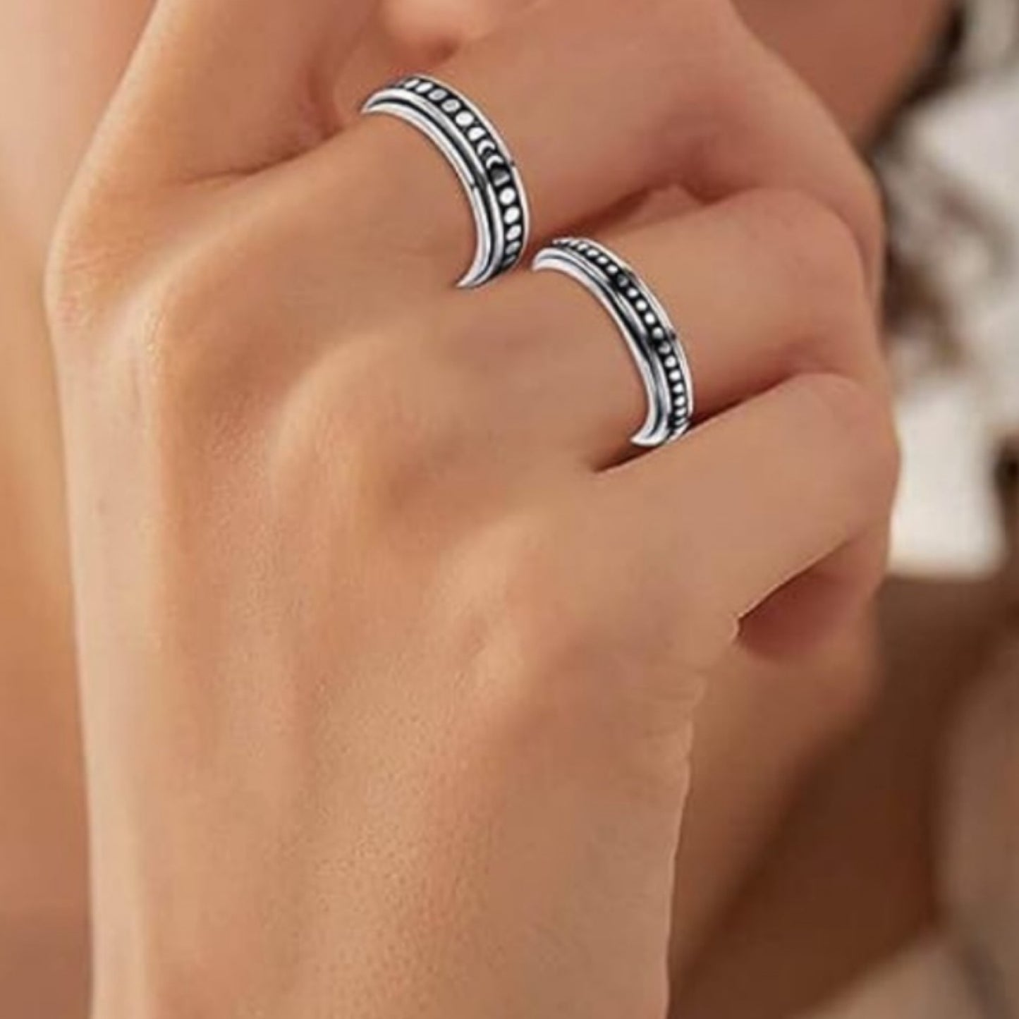 Women’s Spinner Ring | Stainless Steel Anxiety Band | Fidget Stress Relief Ring