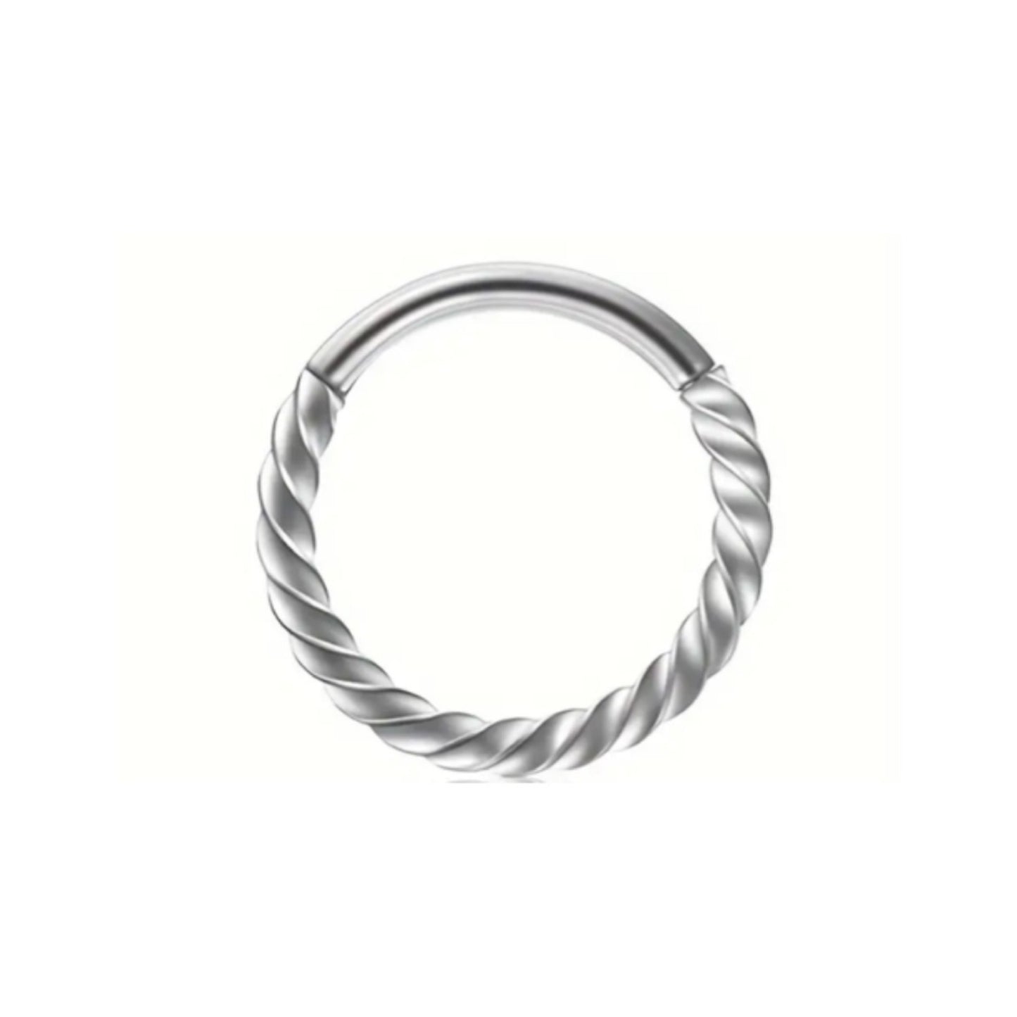 16G 8mm Twisted Hoop Earring | Septum Tragus Cartilage Helix Ring Stainless Steel