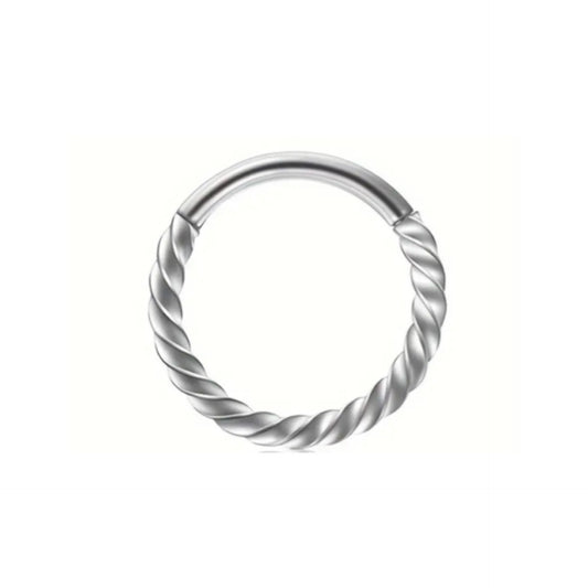 16G 8mm Twisted Hoop Earring | Septum Tragus Cartilage Helix Ring Stainless Steel