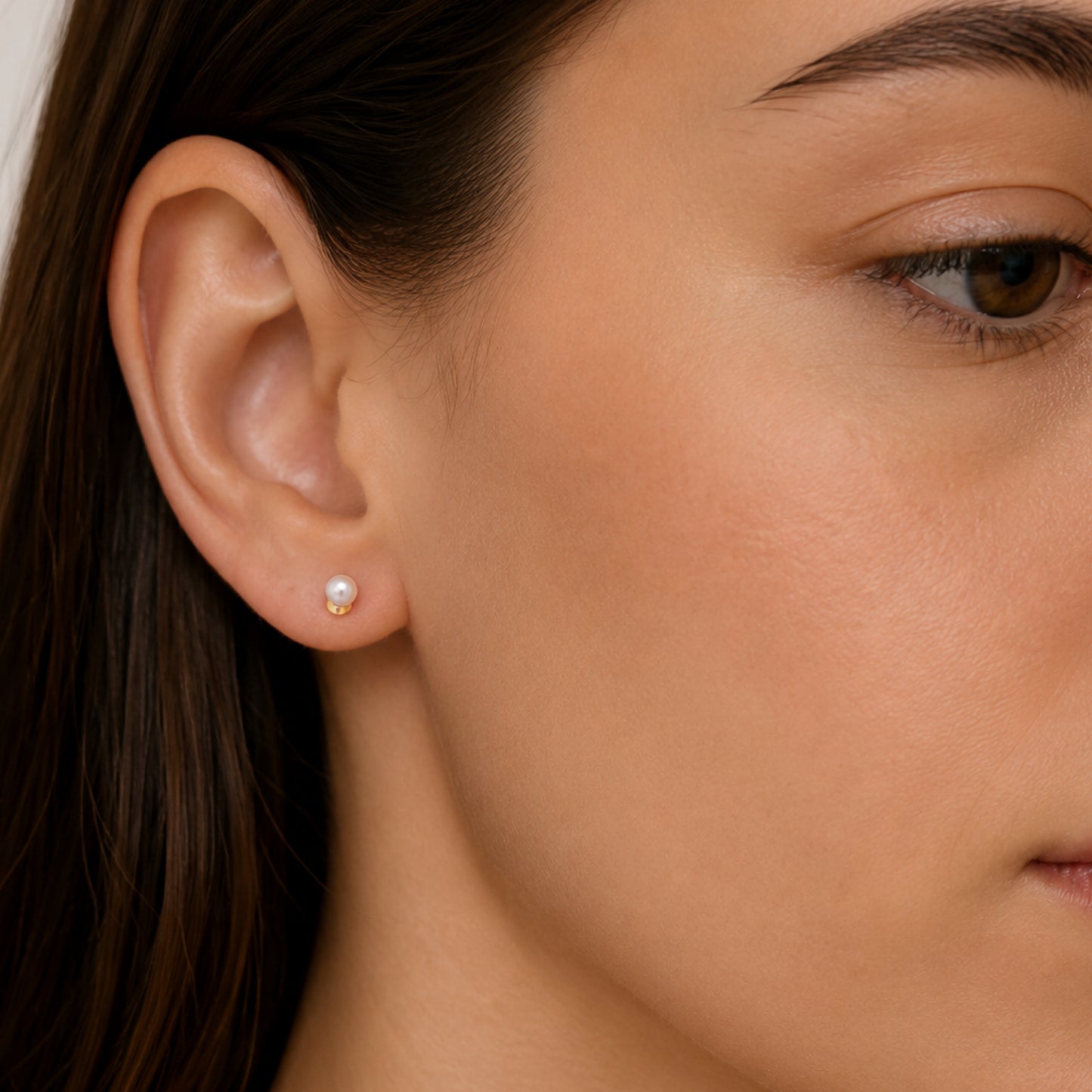 Tiny Faux Pearl Flat Back Stud Earrings – 3mm