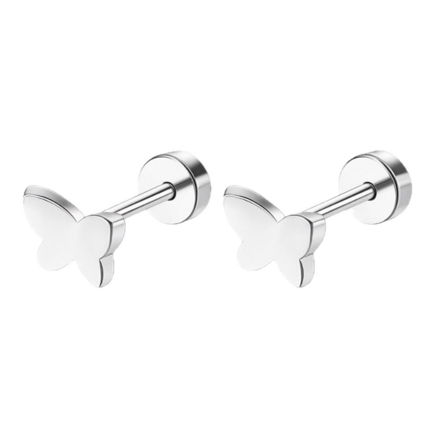 Tiny Butterfly Flat Back Stud Earrings
