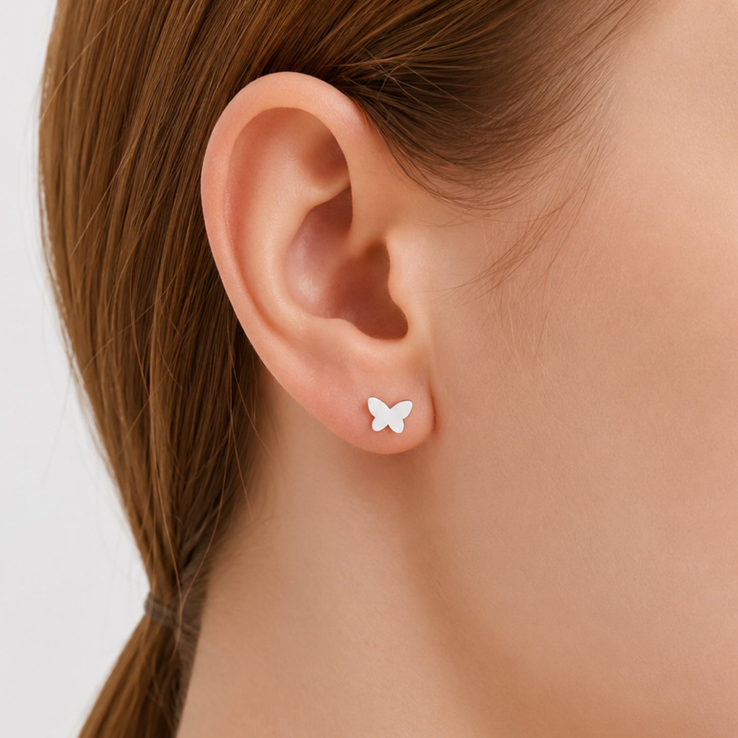Tiny Butterfly Flat Back Stud Earrings