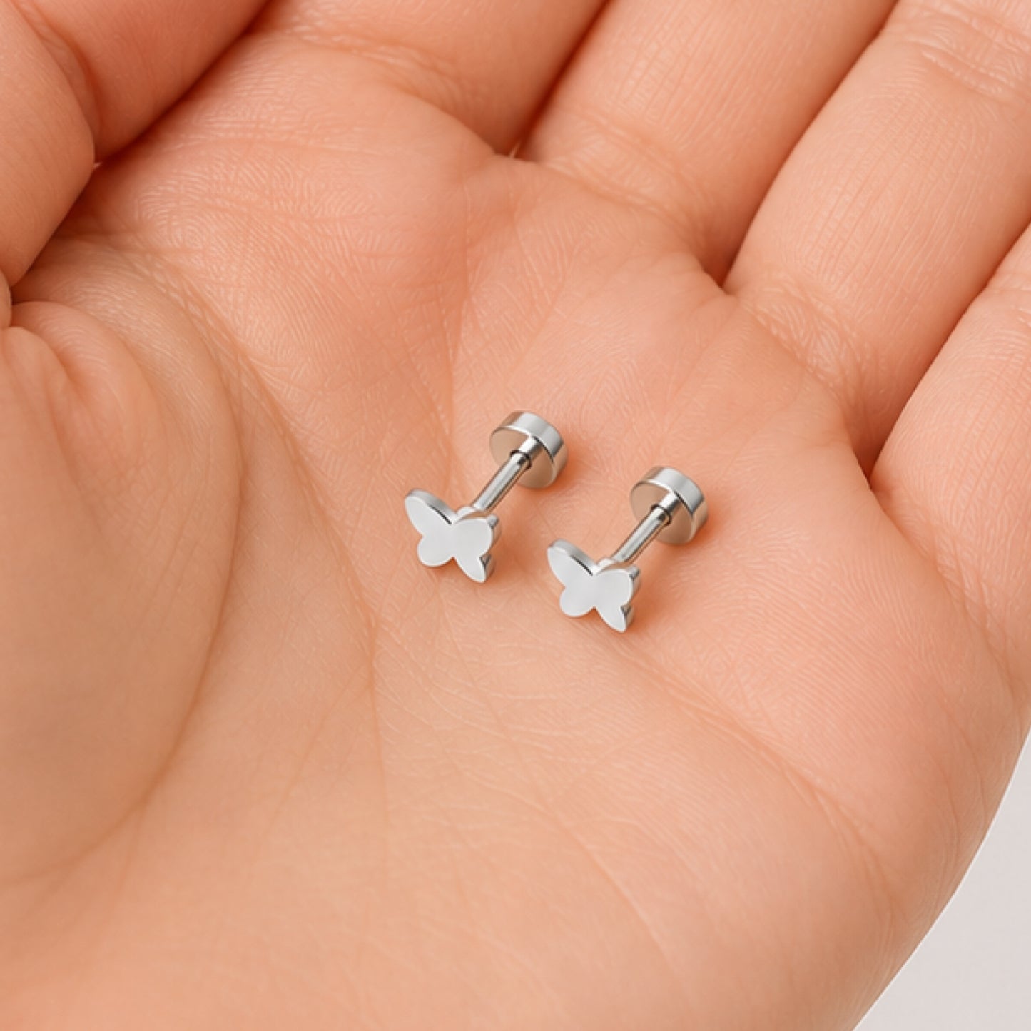 Tiny Butterfly Flat Back Stud Earrings
