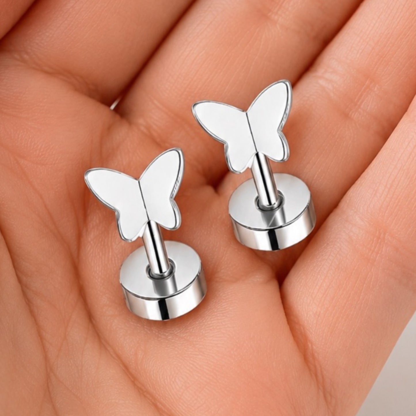 Butterfly Flat Back Stud Earrings