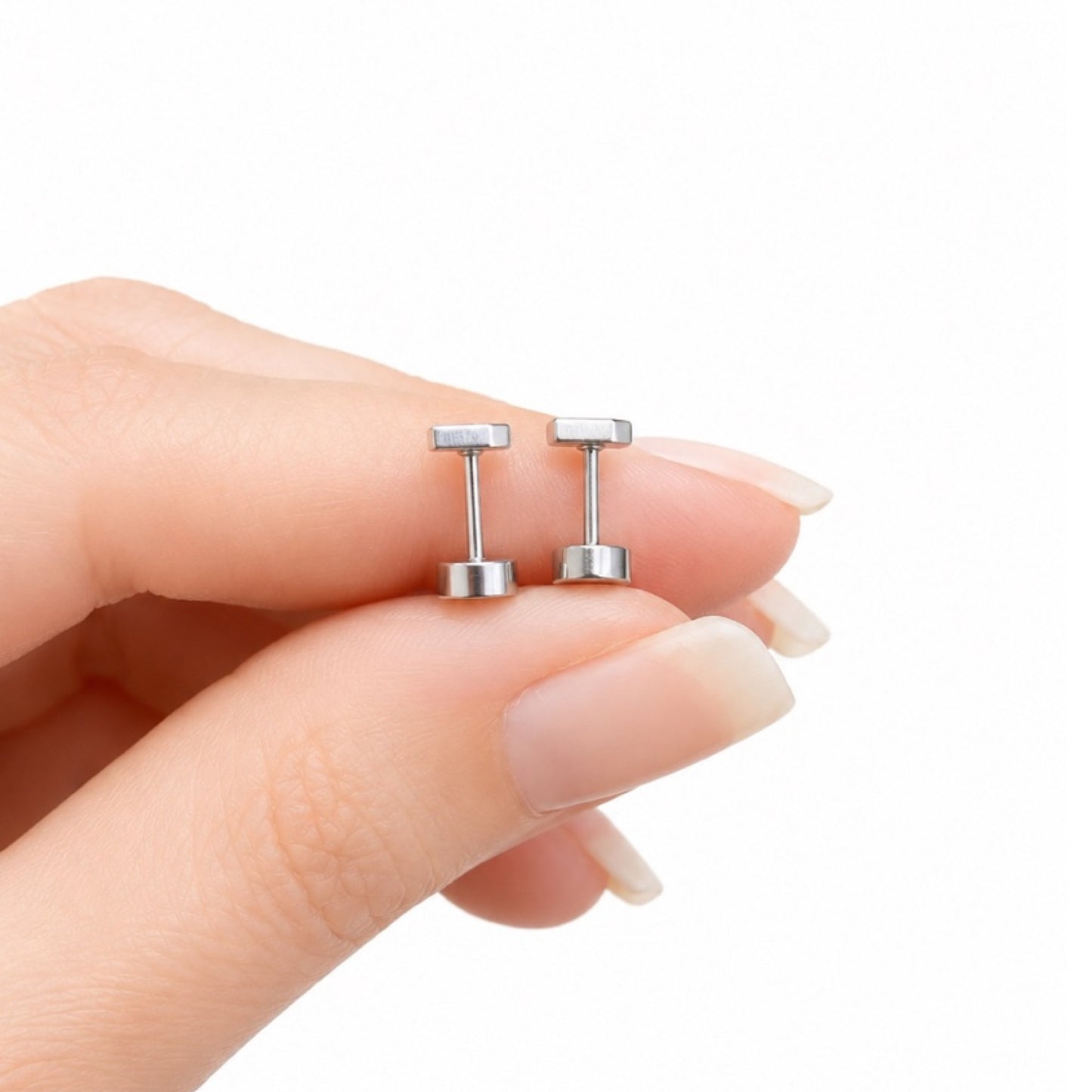 Tiny Cross Flat Back Stud Earrings