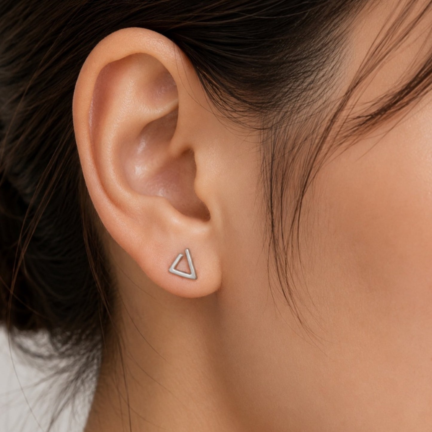 Tiny Triangle Flat Back Stud Earrings