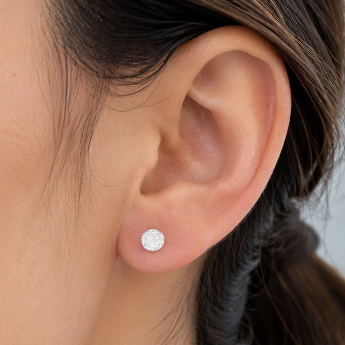 Textured Dot Flat Back Stud Earrings