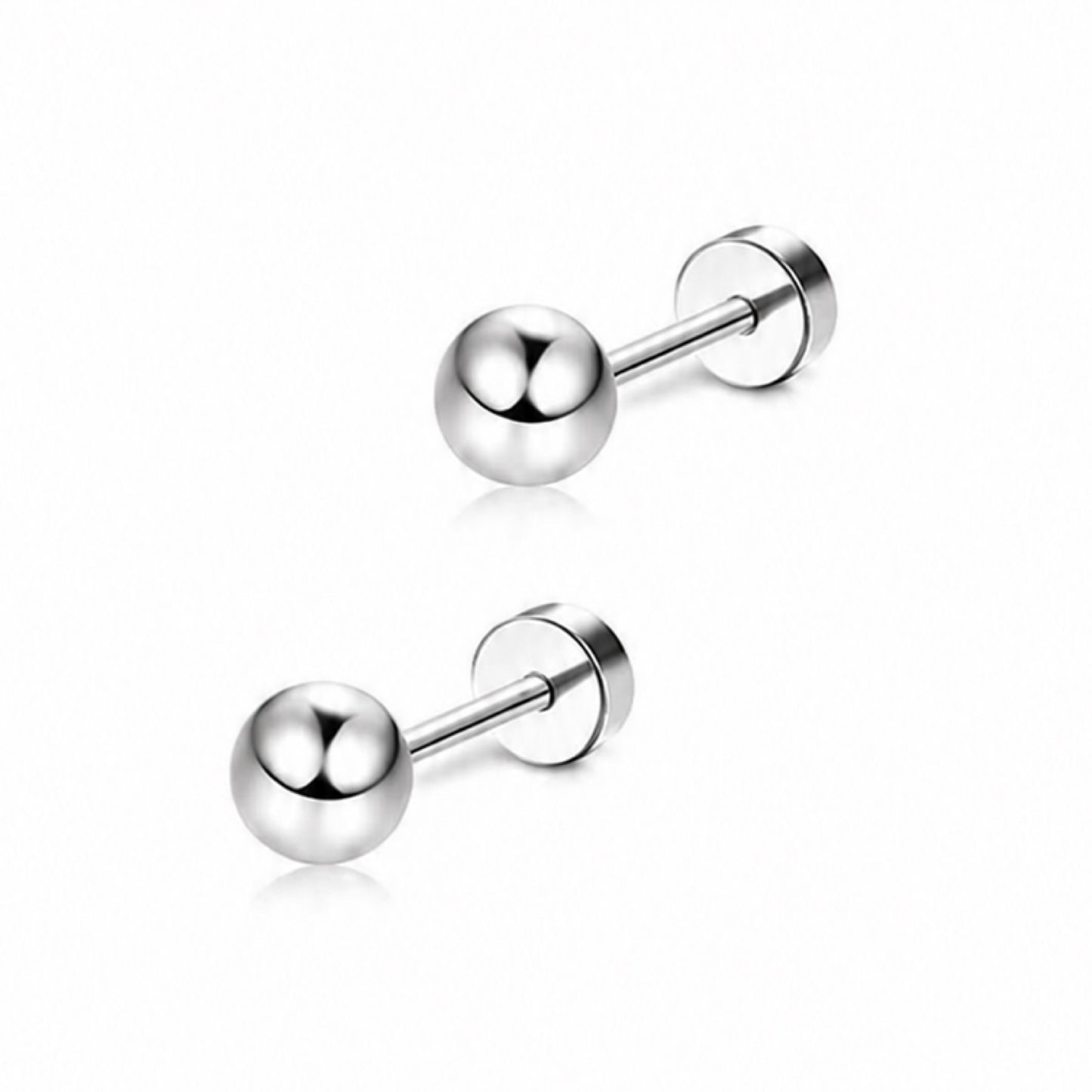 Ball End Flat Back Stud Earrings