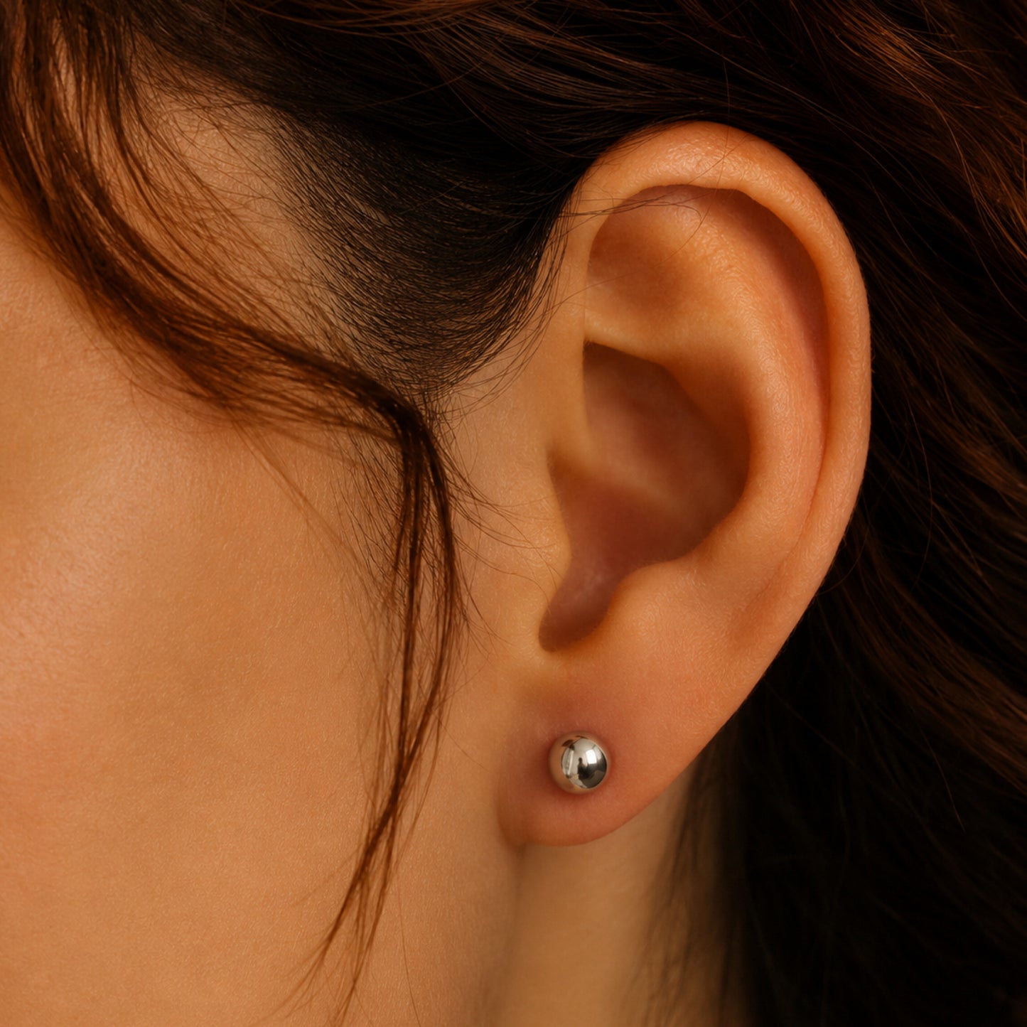 Ball End Flat Back Stud Earrings