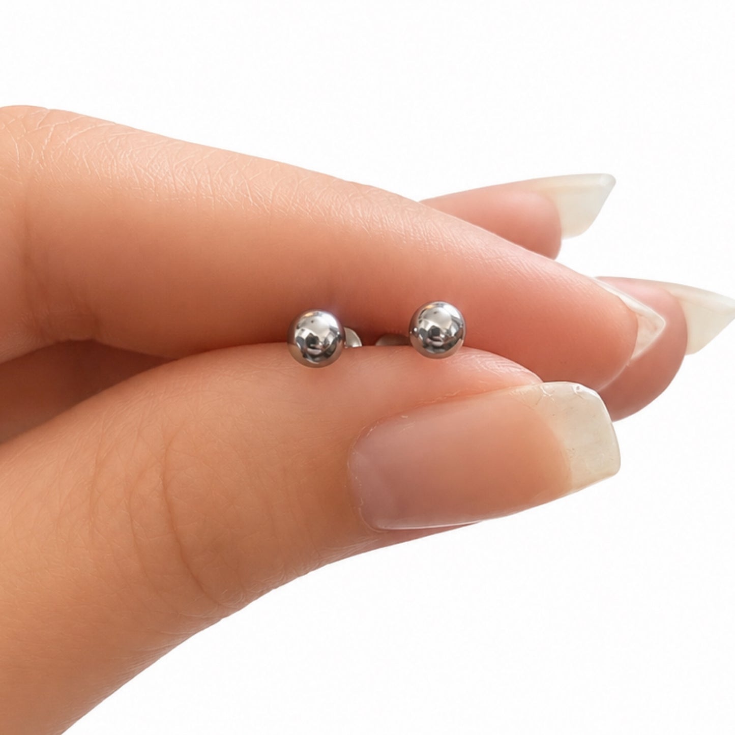 Ball End Flat Back Stud Earrings