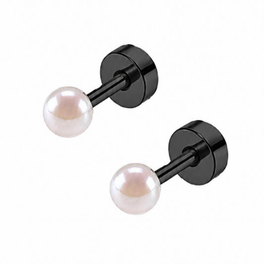 Pearl Flat Back Stud Earrings 4mm