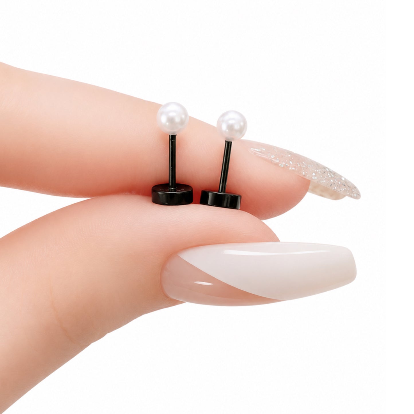 Pearl Flat Back Stud Earrings 4mm