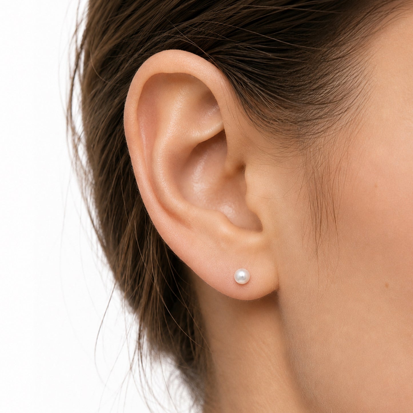 Pearl Flat Back Stud Earrings 3mm