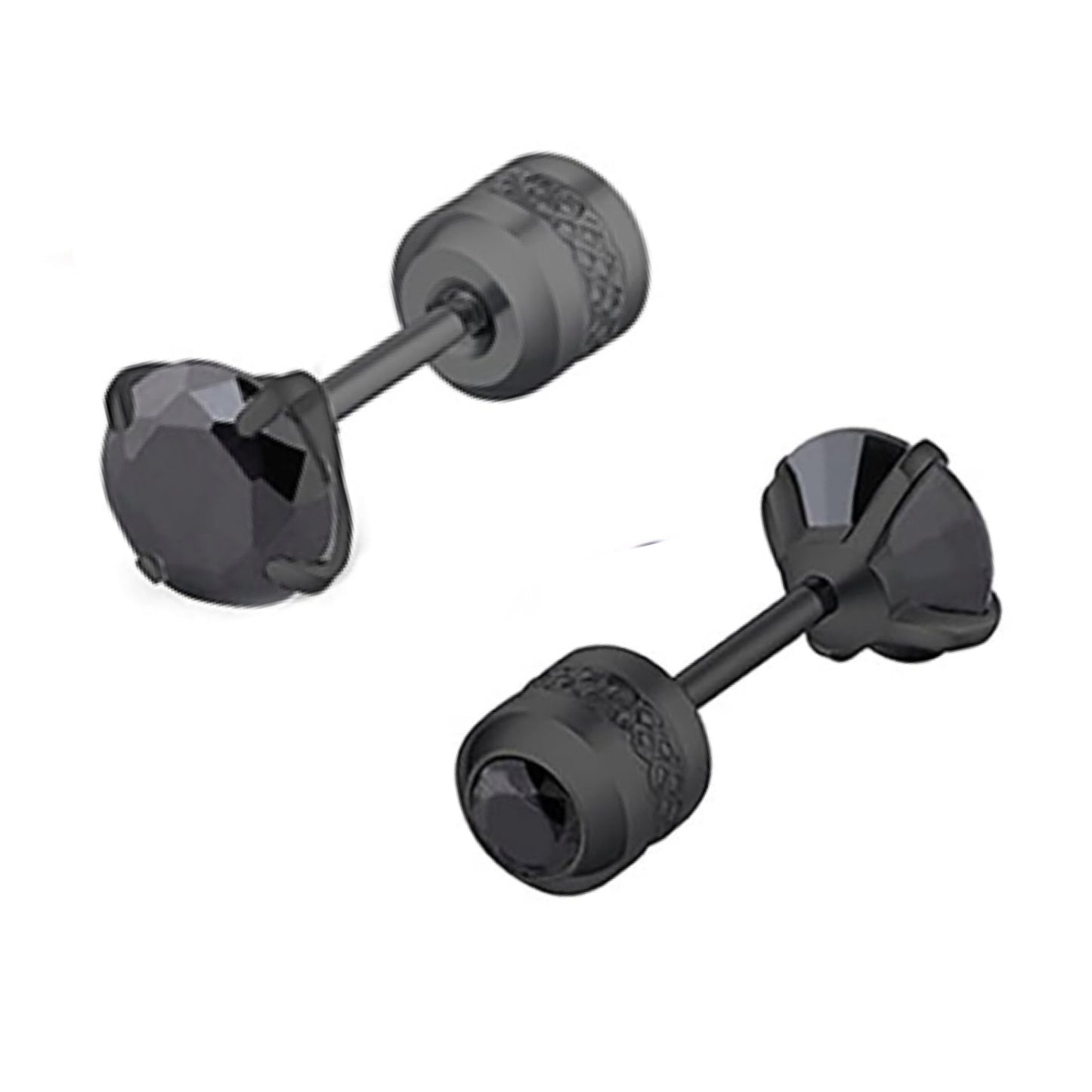 Black CZ Double Ended Stud Earrings