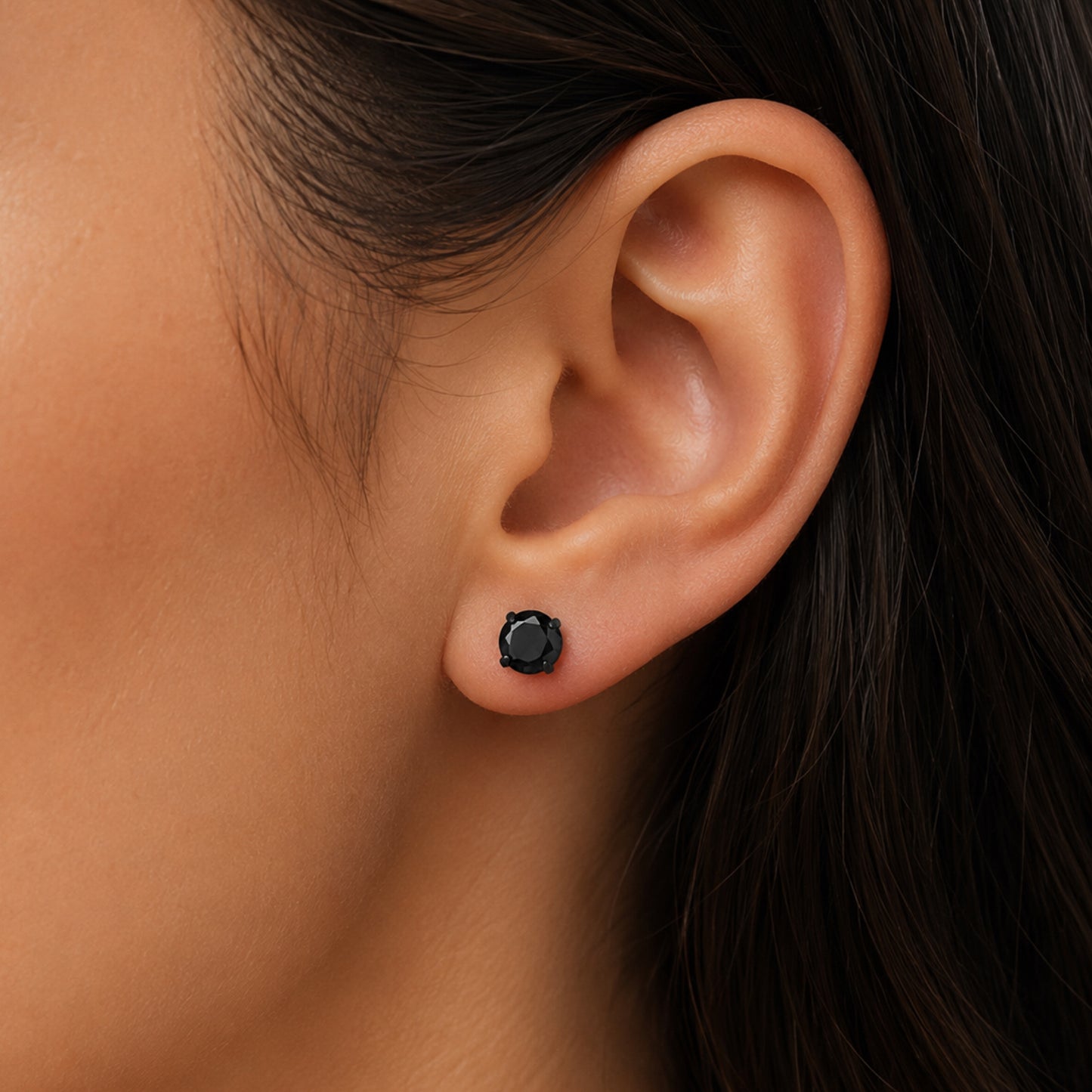Black CZ Double Ended Stud Earrings